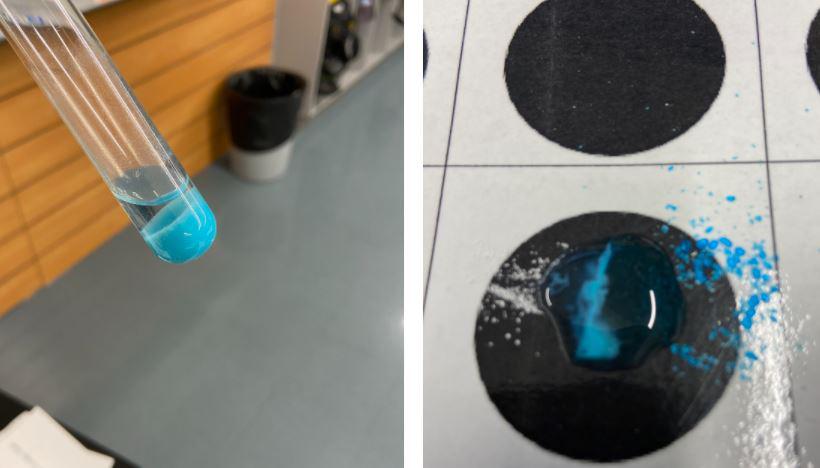 copper (II) carbonate precipitate and puddle chemistry