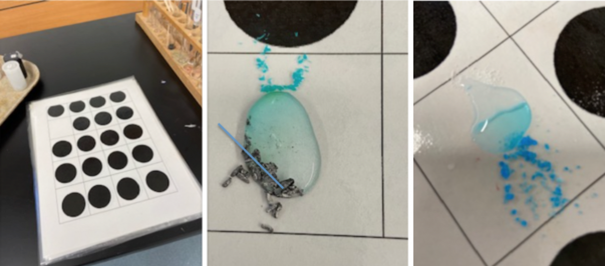 laminated sheet for puddle chem & two specific reaction puddles