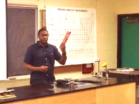 J Bradshaw in his classroom