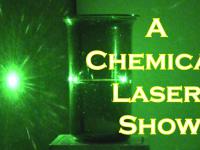 text on green background: A Chemical Laser Show
