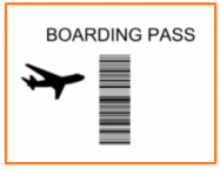 image of airplane  with text: Boarding Pass