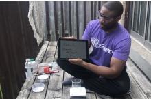 Jason on his deck for a virtual demonstration