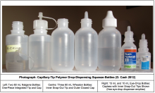 Variety of Capillary-Tip Polymer Drop-Dispensing Squeeze-Bottles 