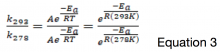 equation 3 - solving for k at 278K and 293K