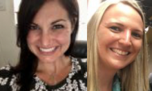 Kristen Drury on left, Stephanie O'Brien on right