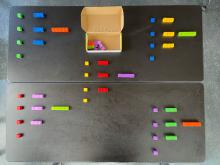 painted wooden blocks