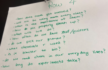 sample board of student questions about chemistry class