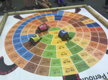 turtles racing on a periodic table at ChemEd2019