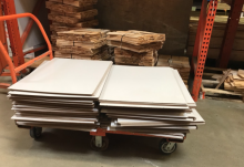 whiteboards on a cart