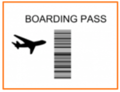 image of airplane  with text: Boarding Pass