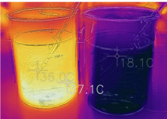 infrared images of two beakers