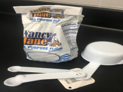 flour and measuring spoons