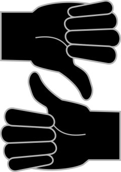 black and white image - two hands