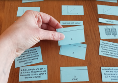 showing back of card sort cards with numbers, letters & colors used to organize them for storage