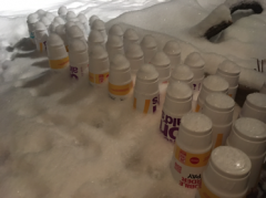 series of McDonald’s cups in snow