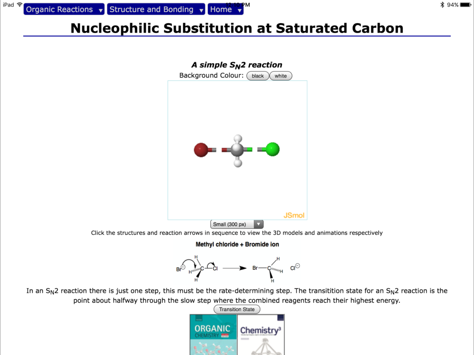 SN2 Reaction Animation - Step 2`