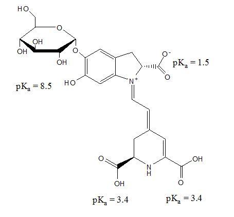 Chemical structure of betanin
