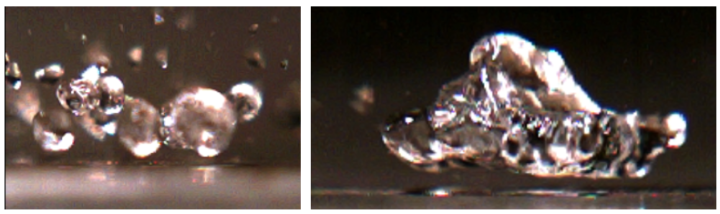 Water droplets on very hot surface