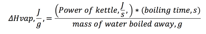 heat of vaporization equation