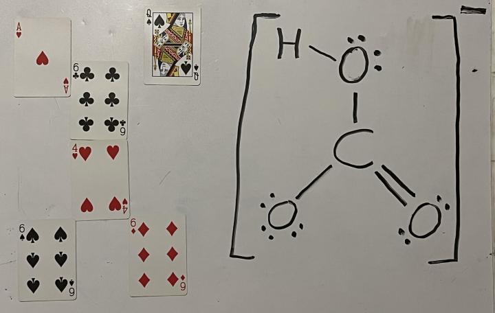 playing cards arranged like model kit