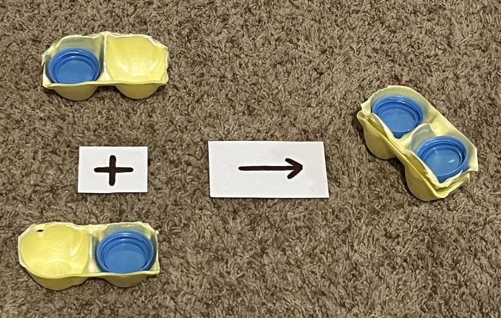 Egg carton models of hydrogen atoms and molecules
