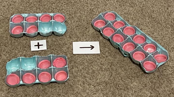Egg carton models of oxygen atoms and a molecule
