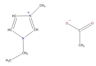 Structure of 1-ethyl-3-methylimidazolium acetate