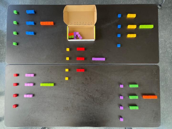 painted wooden blocks