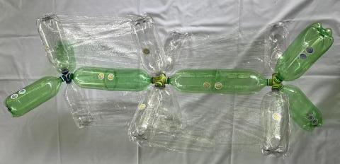 Plastic bottle orbital model of carbon dioxide