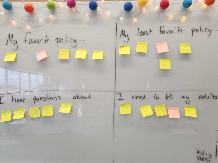 Post It Notes used for Syllabus Scavenger Hunt