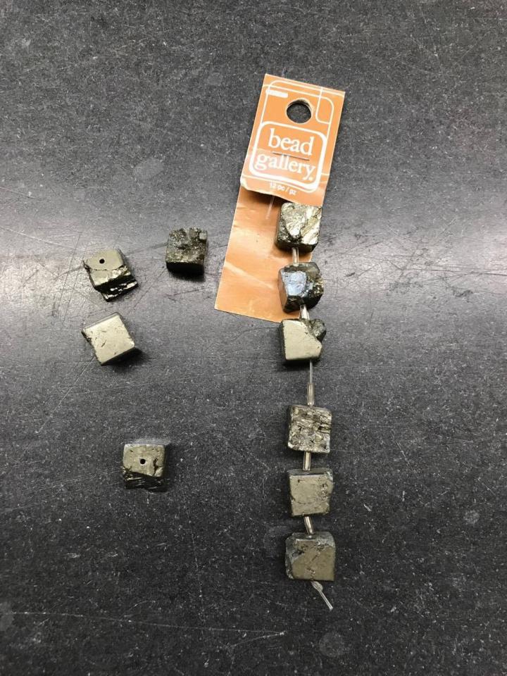 pyrite nugget beads
