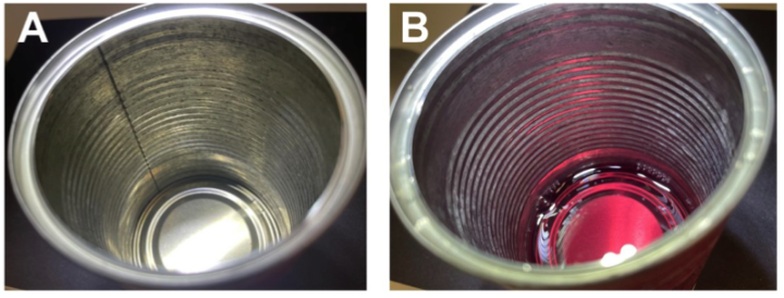 reaction of tinplate can with HAuCl4