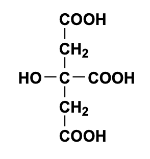 strux of citric acid