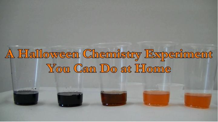 Orange to black chemistry experiment