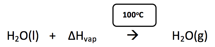 vaporization of water equation at 100 degrees C