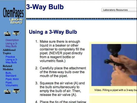 Screen from ChemPages Laboratory