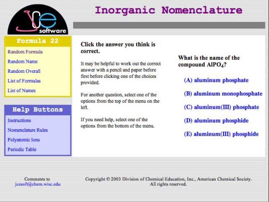 Screen from Inorganic Nomenclature