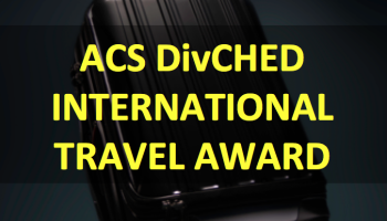 text over black suitcase: "ACS DivCHED International Travel Award"