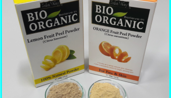 boxes of lemon and orange peel powder