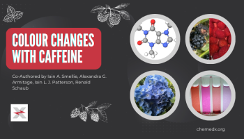 text: "Colour Change with Caffeine" preview image. images included: raspberries, brambles, hydrangea, vials of extract and molecular structure of caffeine