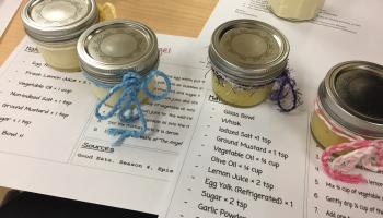 Students work in the kitchen/lab