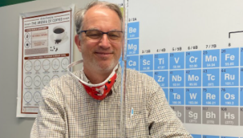 Chad Husting in his classroom