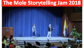 The emcees kickoff the Mole Storytelling Jam