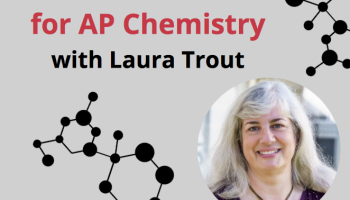 text: "New POGIL Activities for AP Chemistry with Laura Trout" next to Laura's headshot