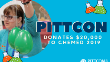 text: Pittcon donates $20,000 to ChemEd 2019