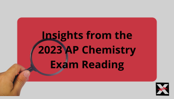 text under magnifying glass: Insights from the AP Chemistry Exam Reading