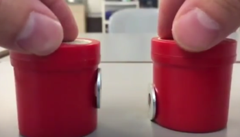film canisters with different strengths of magnets