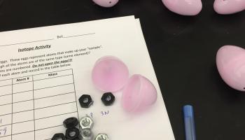 plastic egg atom models