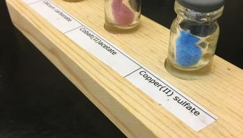 Vials of substances that students will name or write formulas for