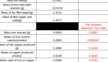 Spreadsheets used to collect data and provide feedback